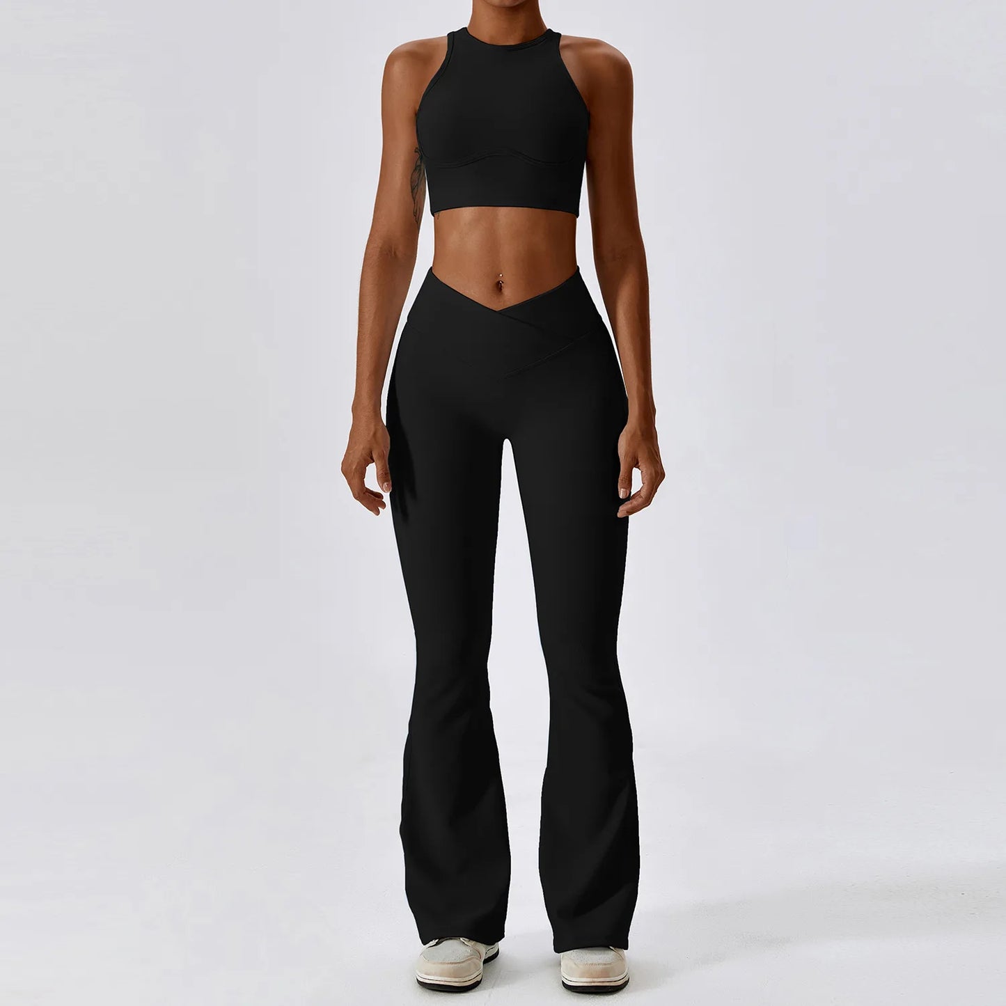 2-delt sømløst yoga-sett for kvinner – sports-BH og leggings, perfekt for trening og fitness!