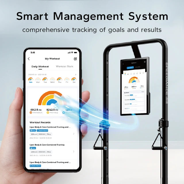 Intelligent treningsspeil for hjemmegym, motstandstrening og veggmontering.