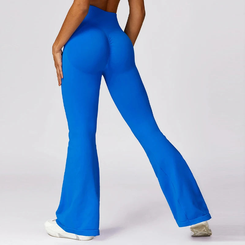 Sømløse flared leggings for kvinner – perfekt for trening, yoga og latin-dans.