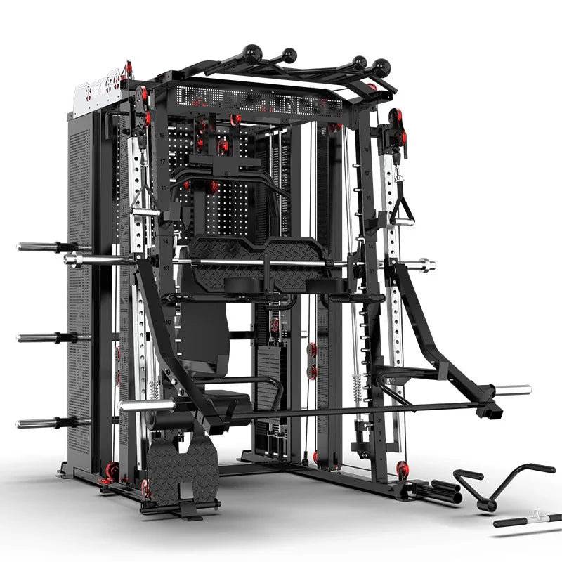 Multifunksjonell Smith-maskin – solid design med vektstabel, perfekt for hjemmegym og kommersiell bruk.