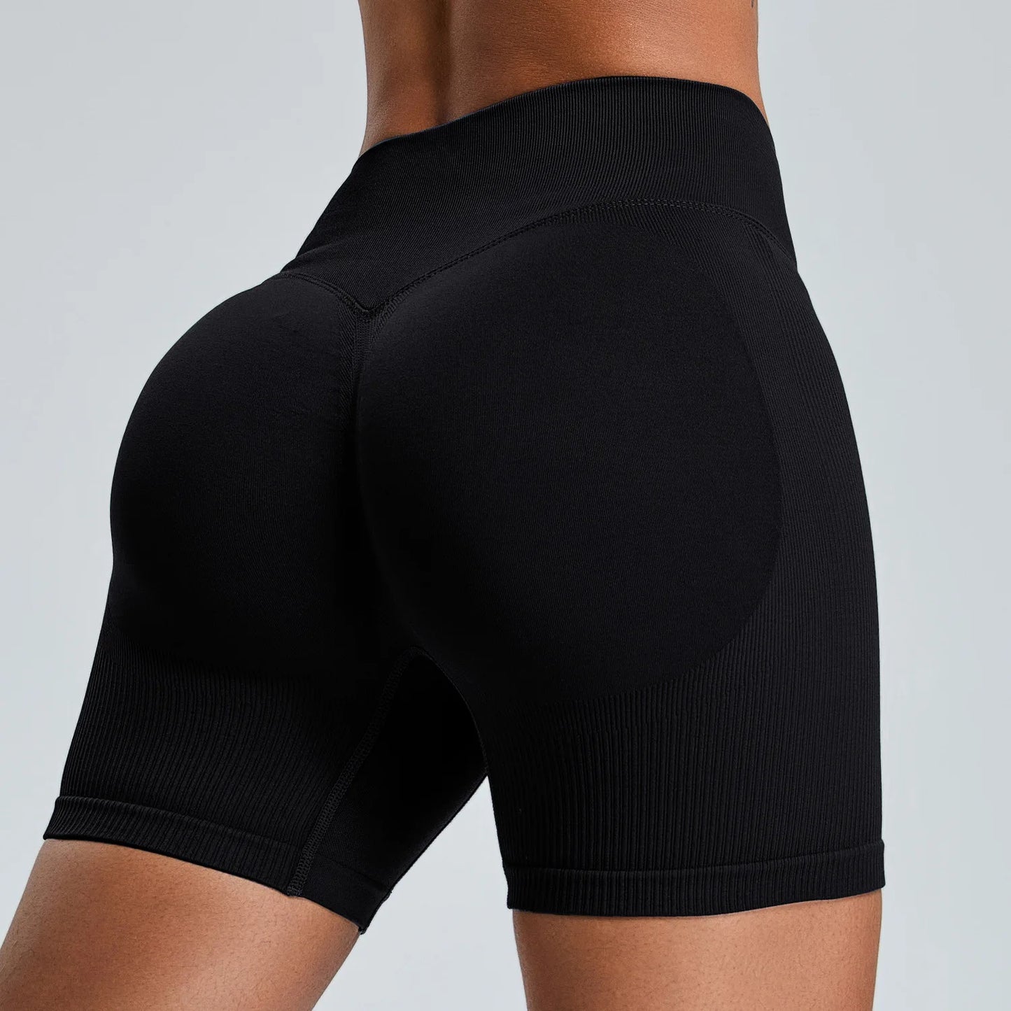 Seamless treningsshorts – høyt liv, push-up effekt og komfortable for trening og yoga!