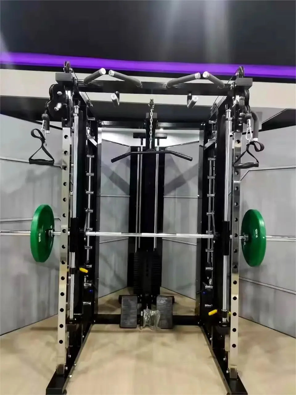 Fabrikk Kommersiell alt-i-ett hjemmegym fitnessrack, multifunksjonell stålkonstruksjon, Smith-stasjon for styrketrening.