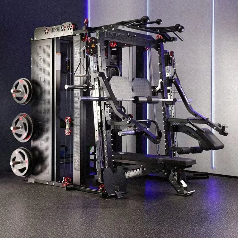 Multifunksjonell Smith-maskin – solid design med vektstabel, perfekt for hjemmegym og kommersiell bruk.