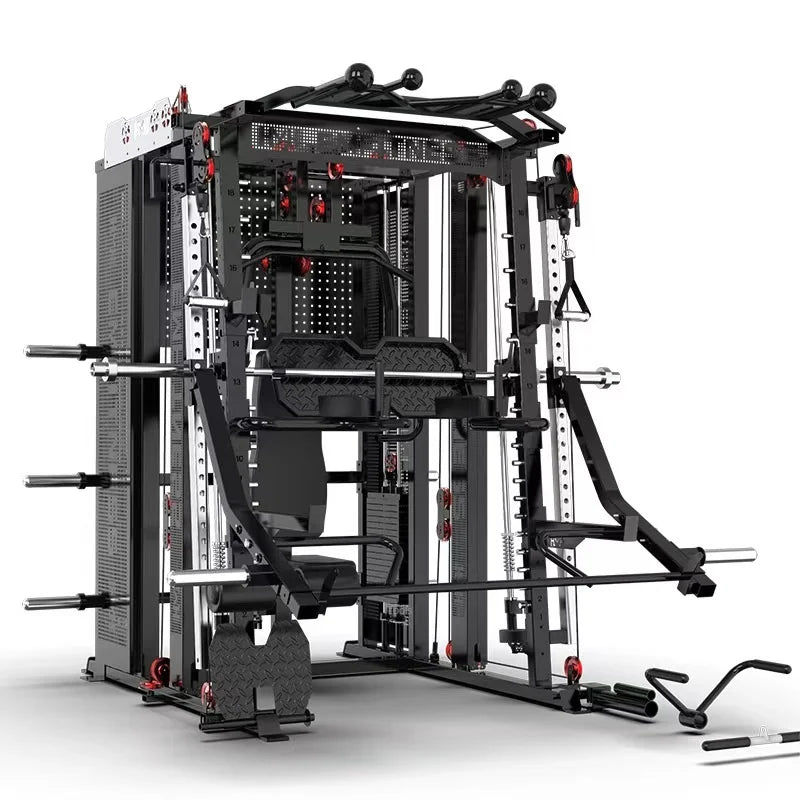 Multifunksjonell Smith-maskin – solid design med vektstabel, perfekt for hjemmegym og kommersiell bruk.